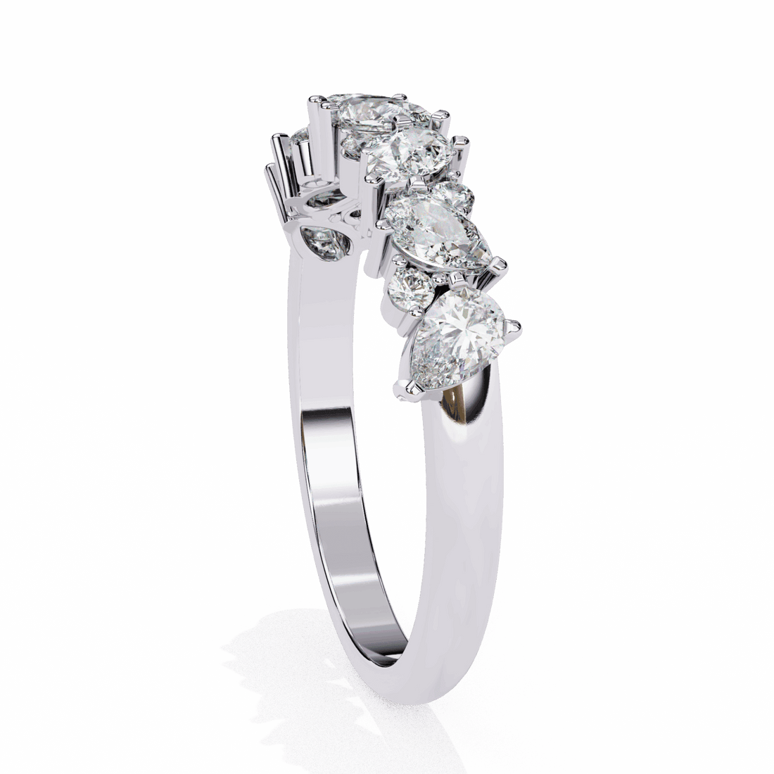 0.75 Carat Pear and Round Royale Band in Moissanite | House of Estara