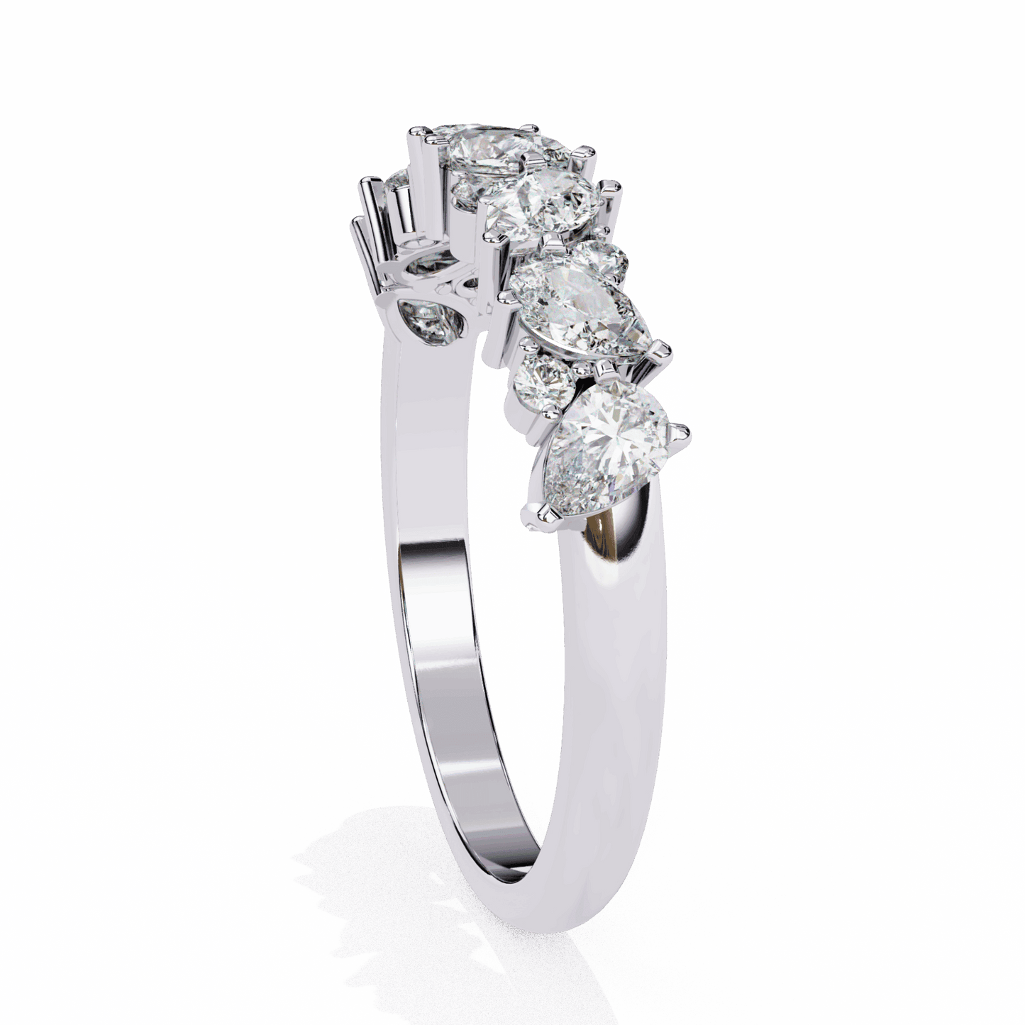 0.75 Carat Pear and Round Royale Band in Moissanite | House of Estara