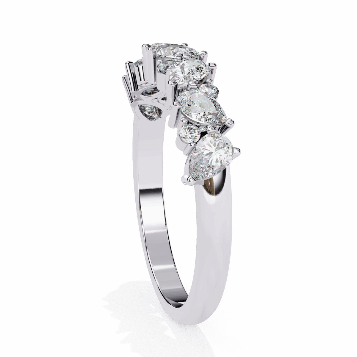 0.75 Carat Pear and Round Royale Band in Moissanite | House of Estara