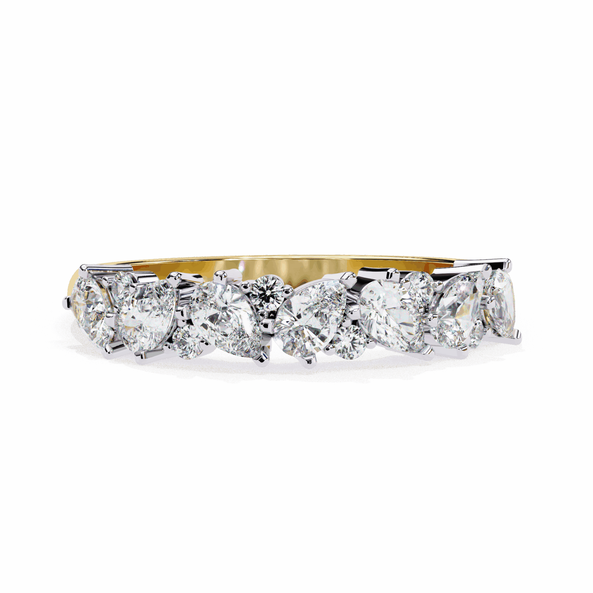 0.75 Carat Pear and Round Royale Band in Moissanite | House of Estara