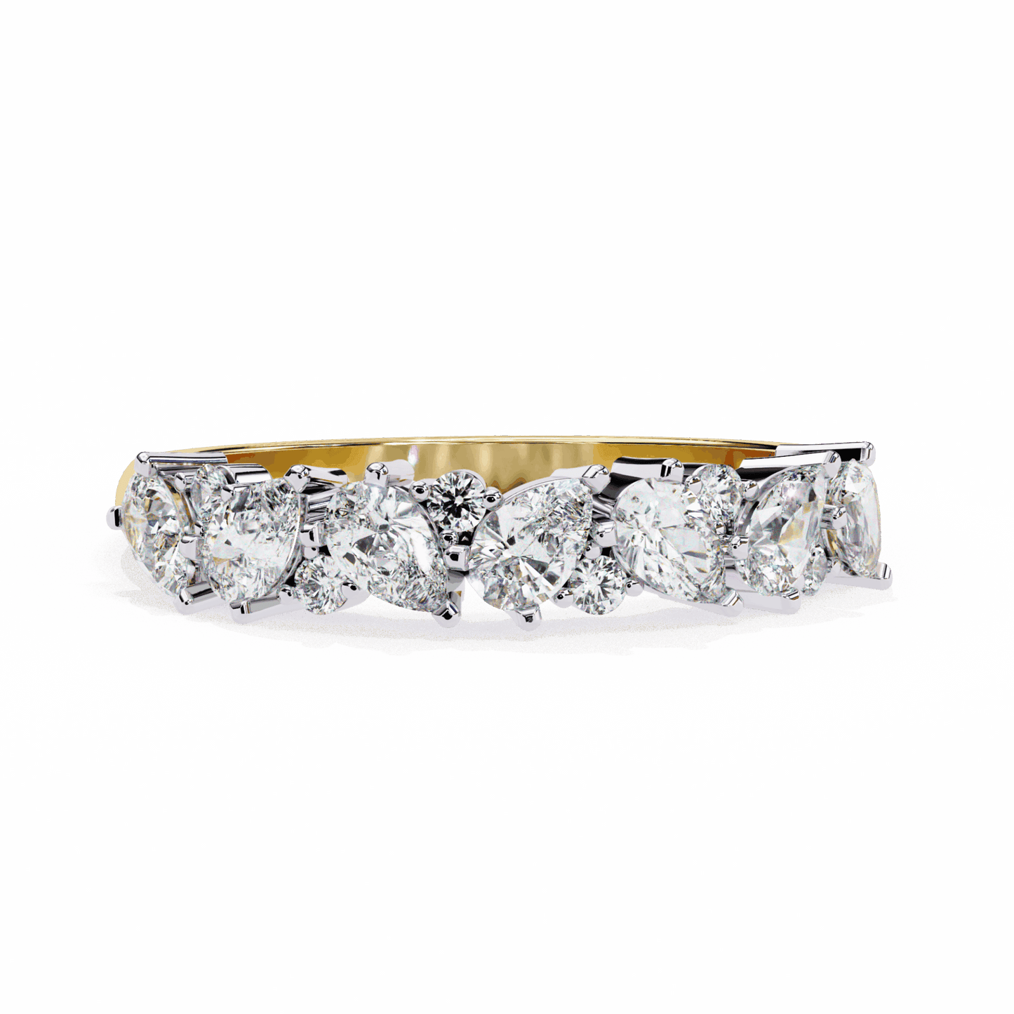 0.75 Carat Pear and Round Royale Band in Moissanite | House of Estara