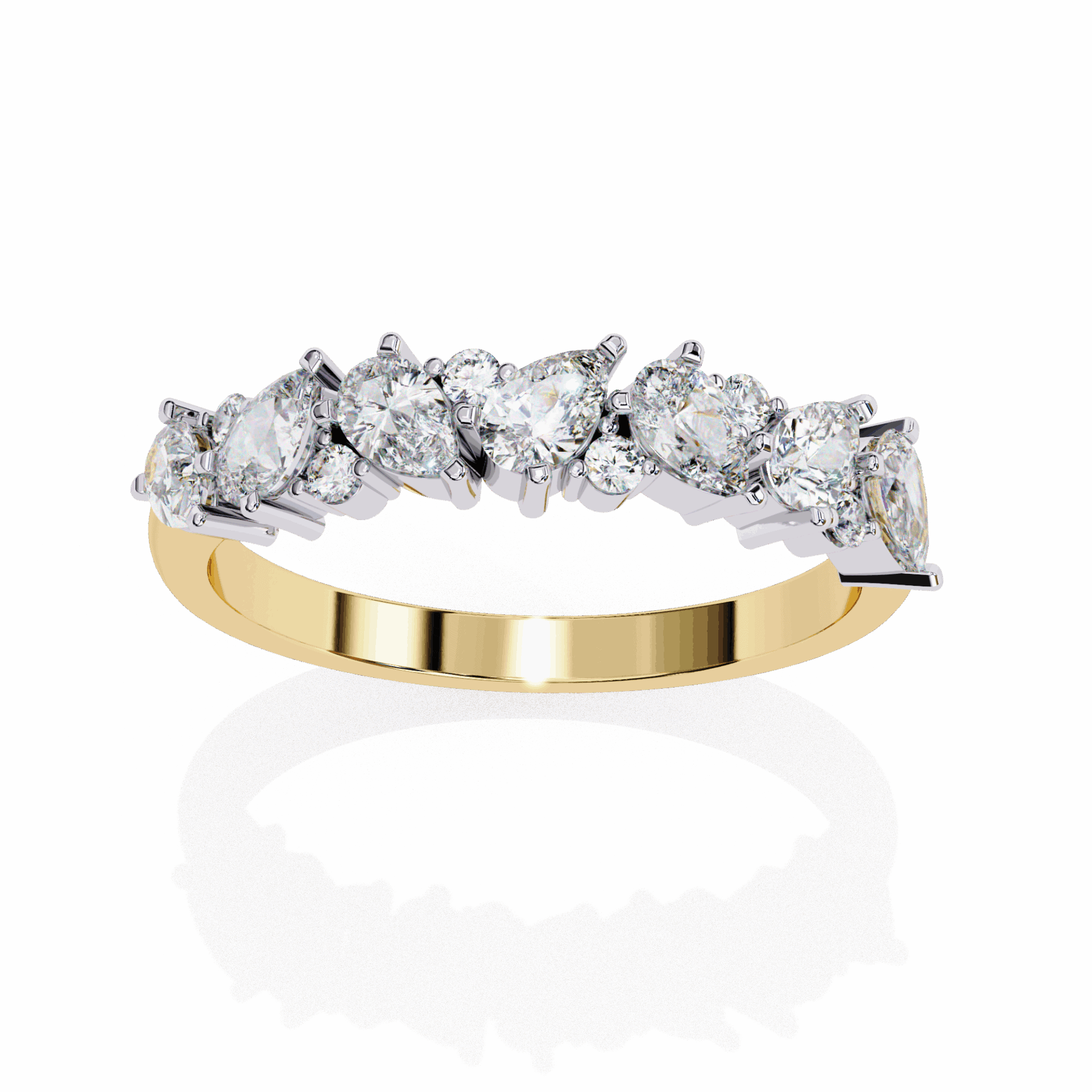 0.75 Carat Pear and Round Royale Band in Moissanite | House of Estara