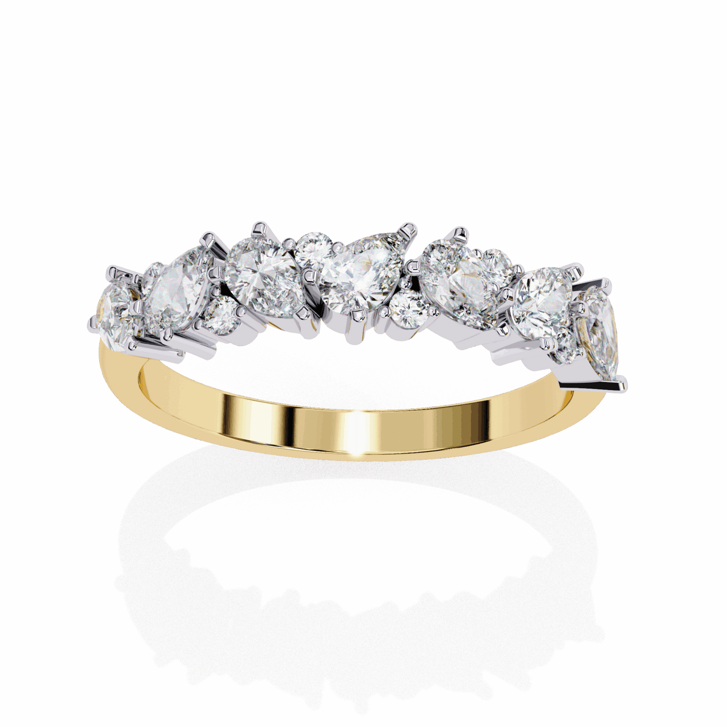 0.75 Carat Pear and Round Royale Band in Moissanite | House of Estara