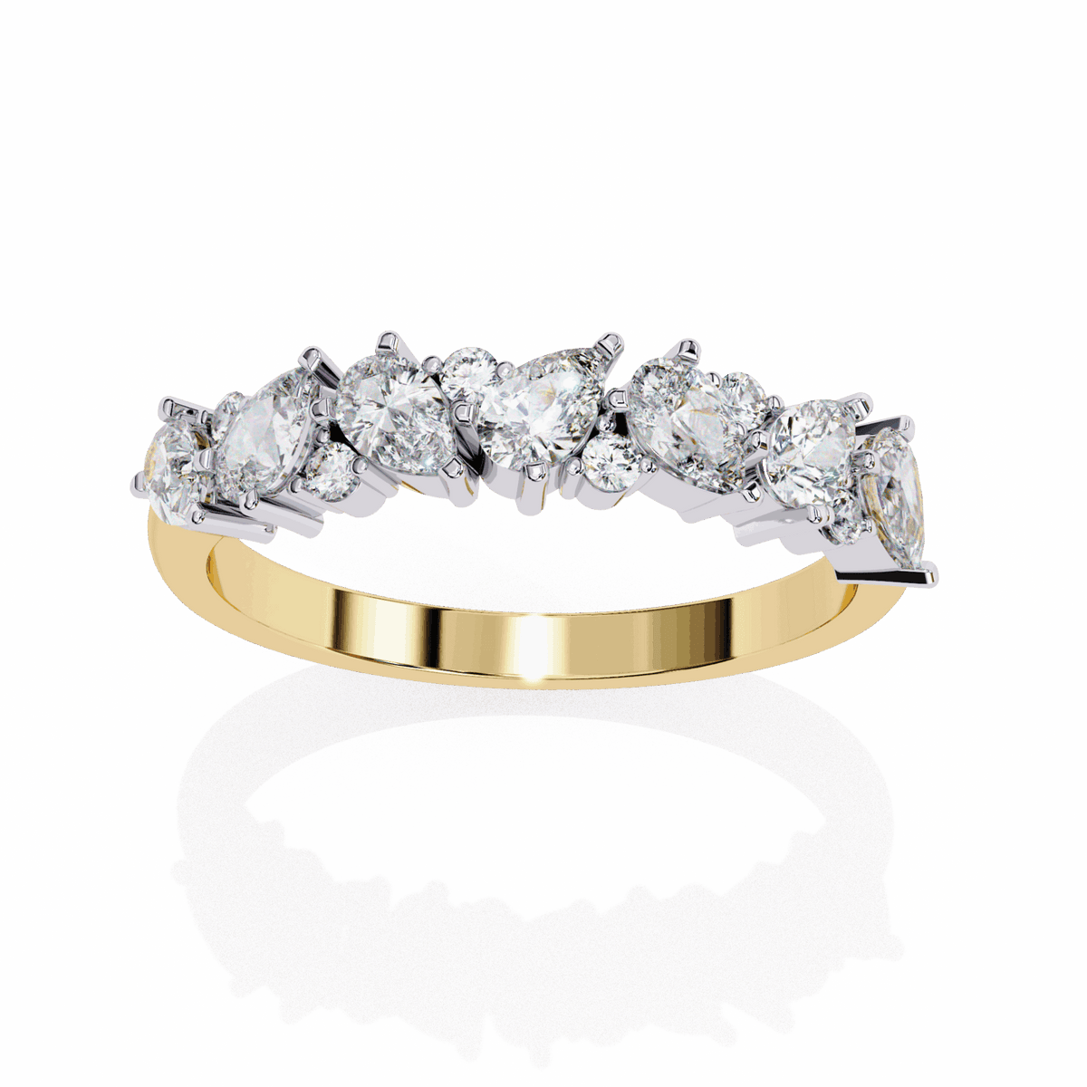 0.75 Carat Pear and Round Royale Band in Moissanite | House of Estara