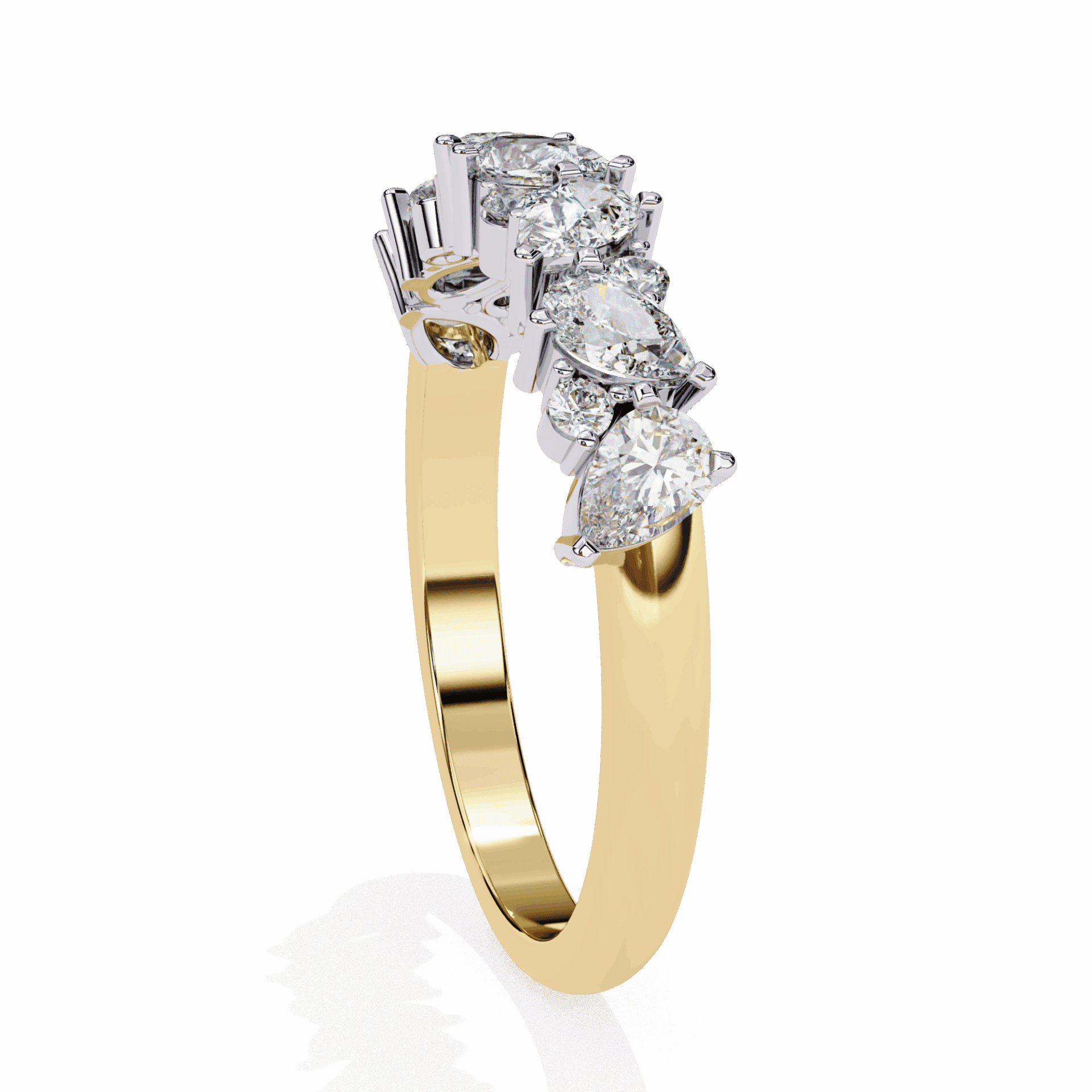 0.75 Carat Pear and Round Royale Band in Moissanite | House of Estara