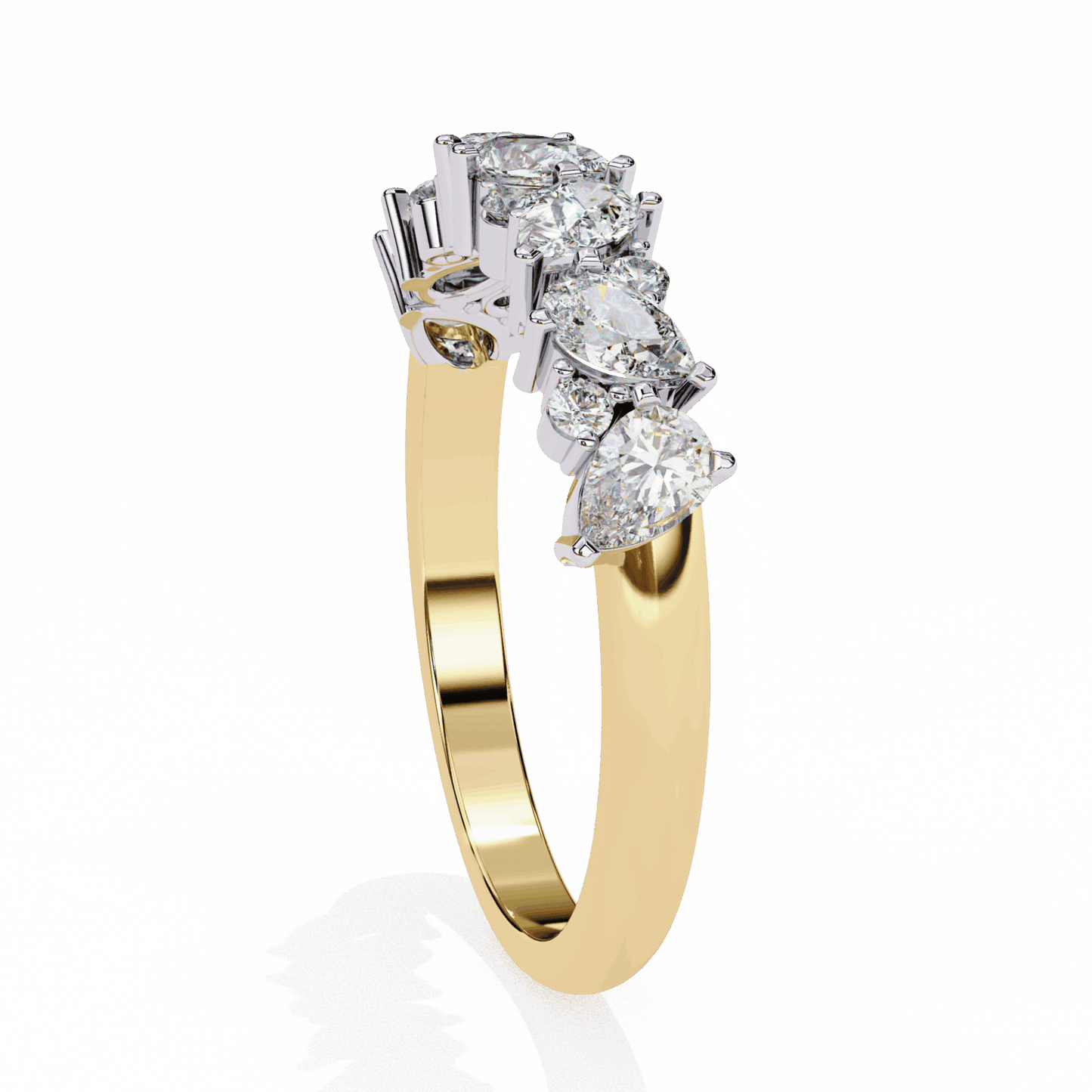 0.75 Carat Pear and Round Royale Band in Moissanite | House of Estara