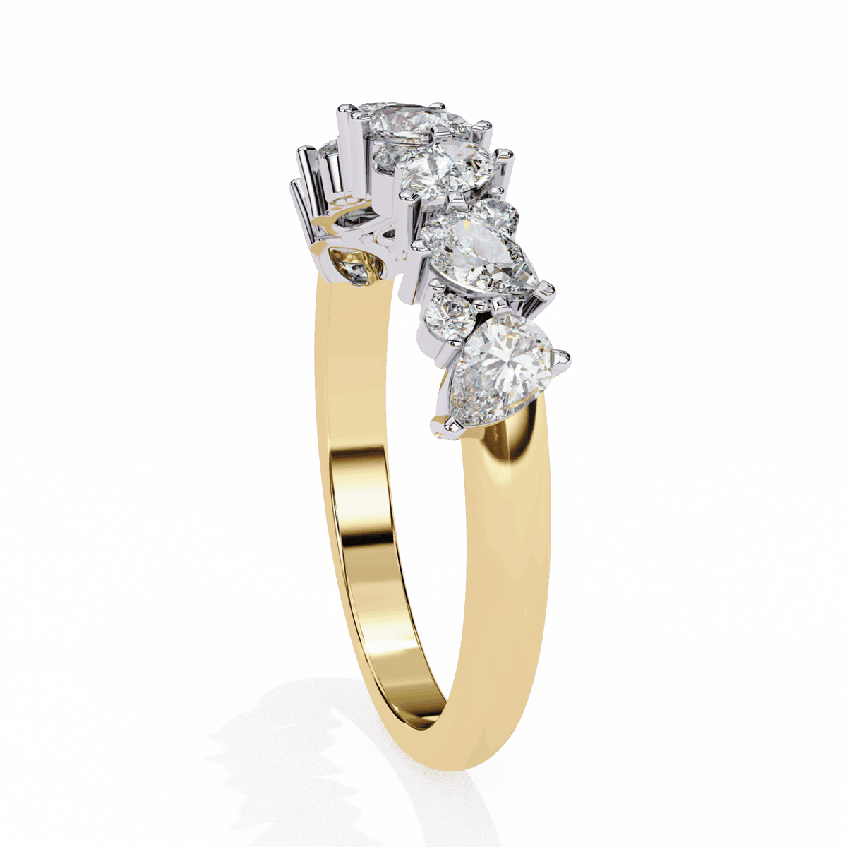 0.75 Carat Pear and Round Royale Band in Moissanite | House of Estara