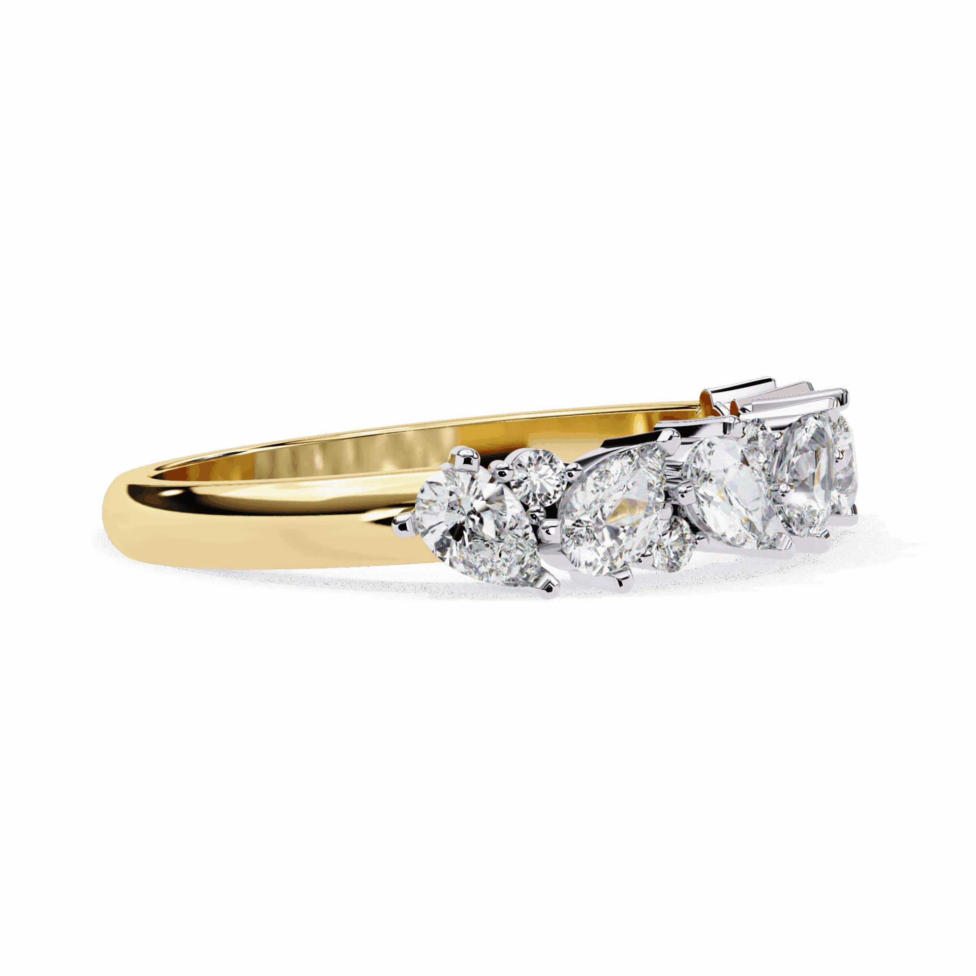 0.75 Carat Pear and Round Royale Band in Moissanite | House of Estara