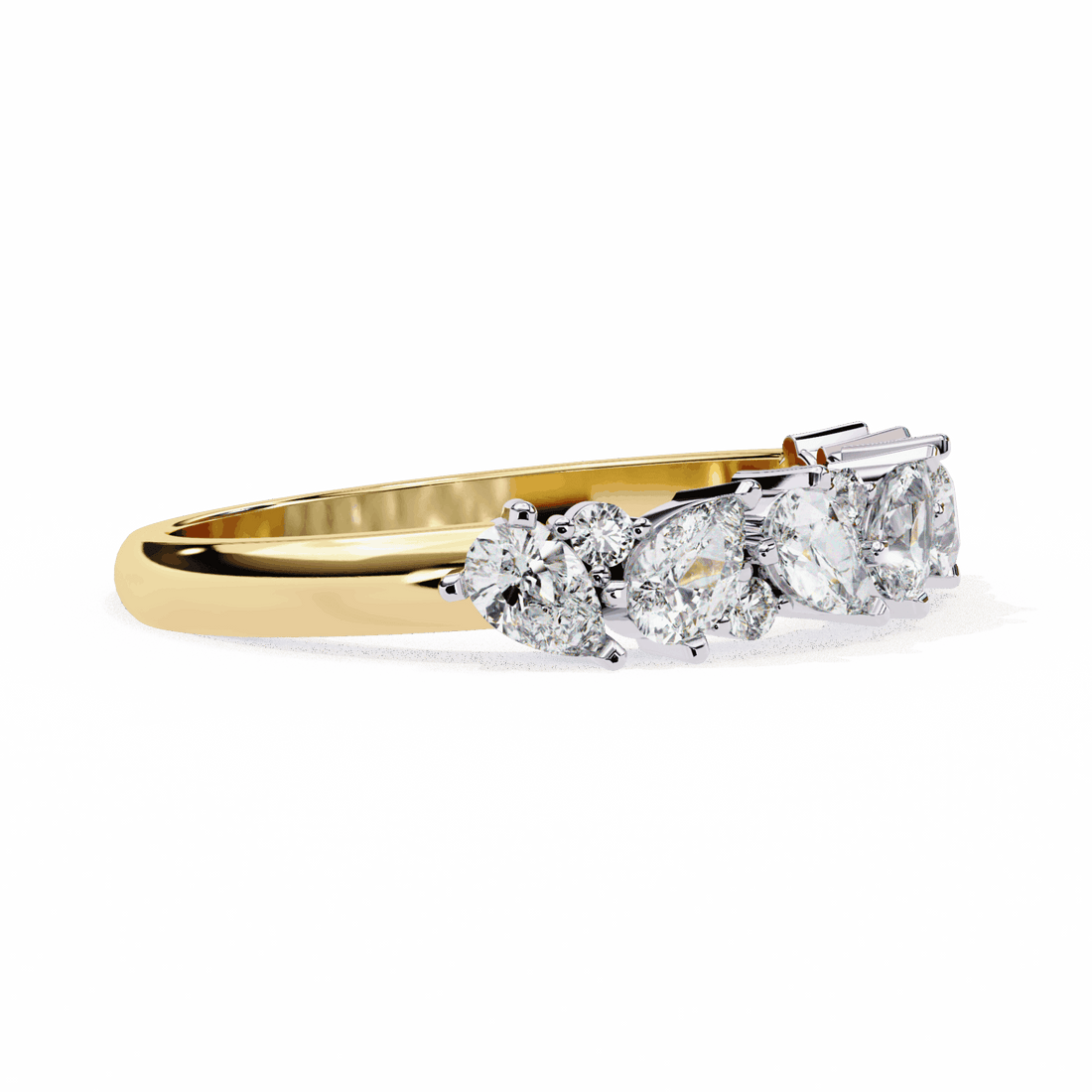 0.75 Carat Pear and Round Royale Band in Moissanite | House of Estara