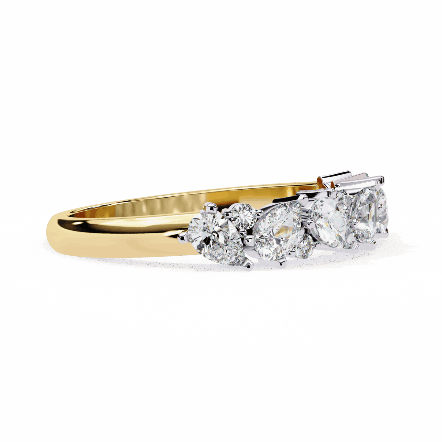 0.75 Carat Pear and Round Royale Band in Moissanite | House of Estara