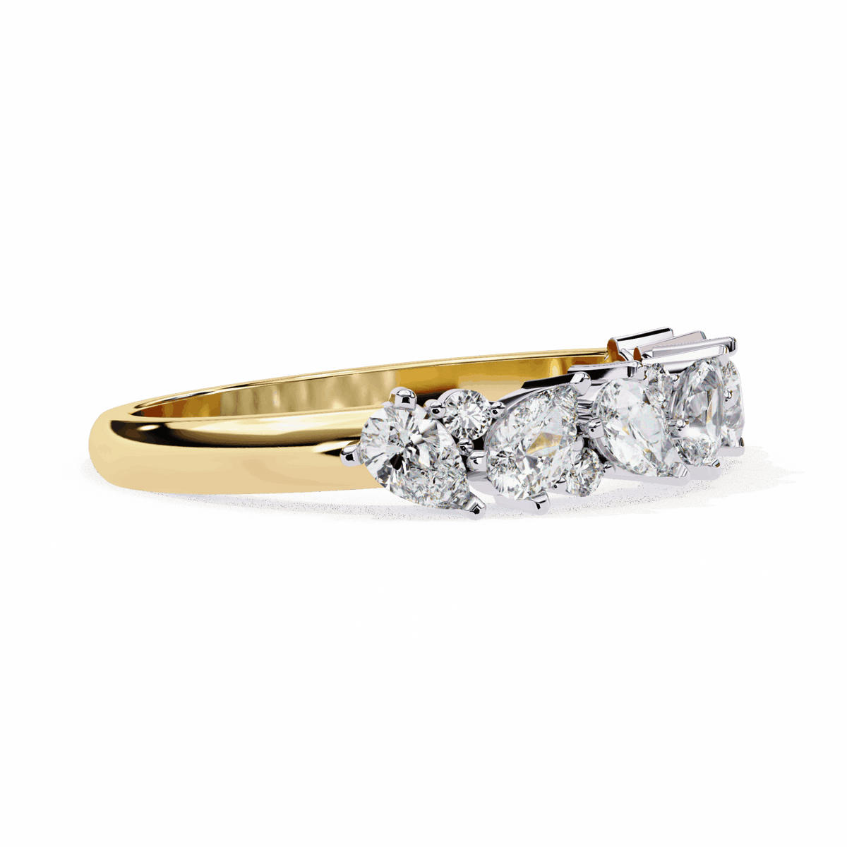 0.75 Carat Pear and Round Royale Band in Moissanite | House of Estara