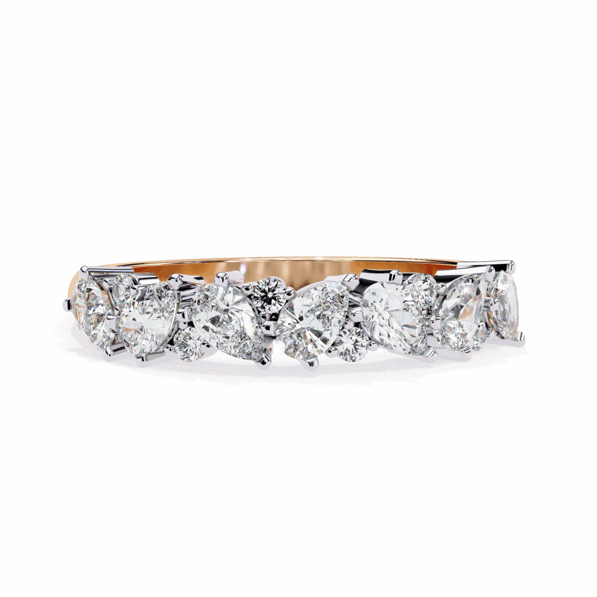 0.75 Carat Pear and Round Royale Band in Moissanite | House of Estara