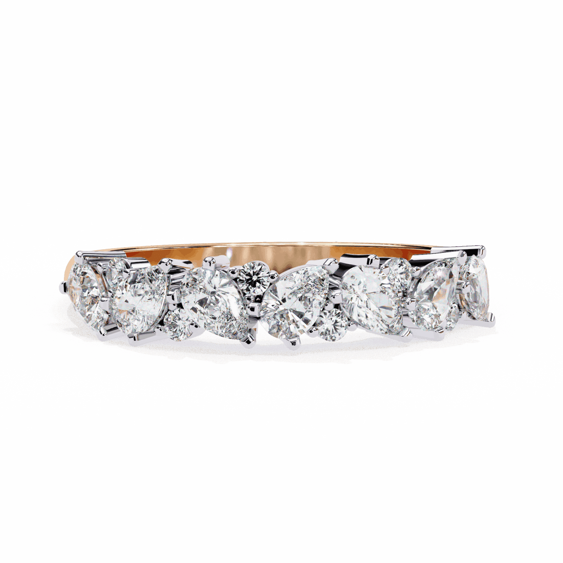 0.75 Carat Pear and Round Royale Band in Moissanite | House of Estara