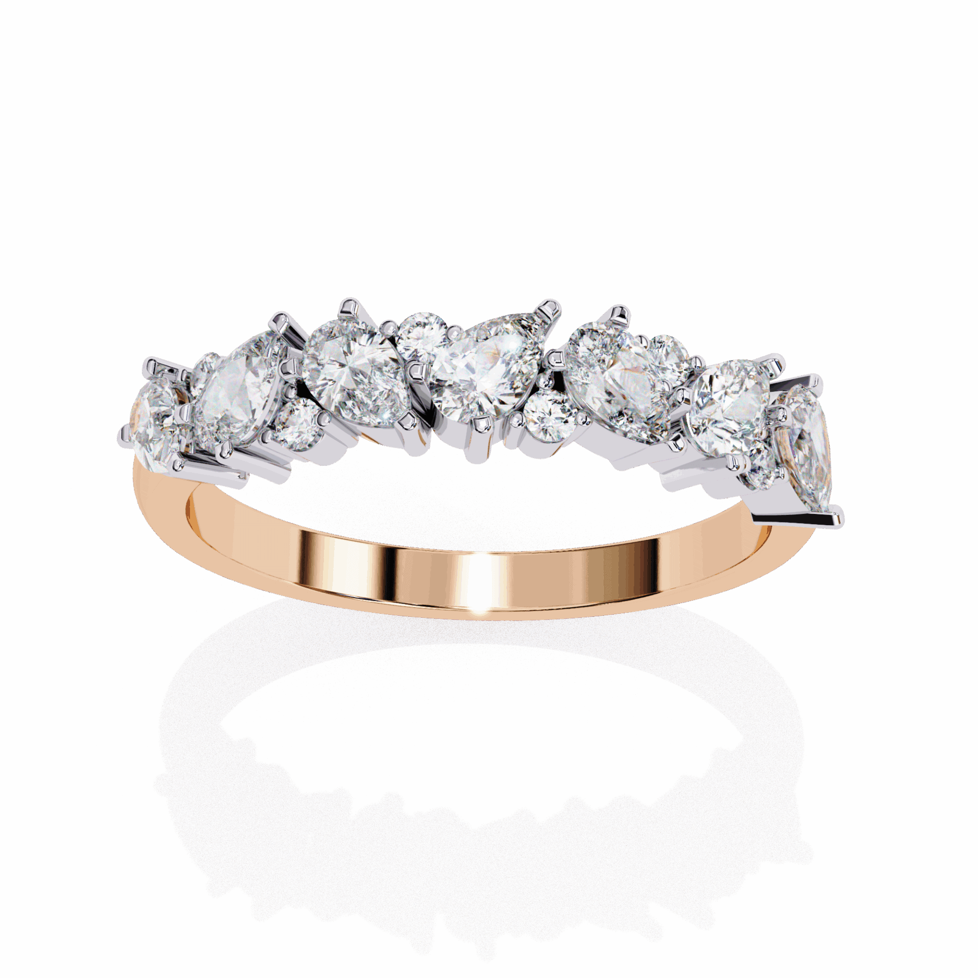 0.75 Carat Pear and Round Royale Band in Moissanite | House of Estara