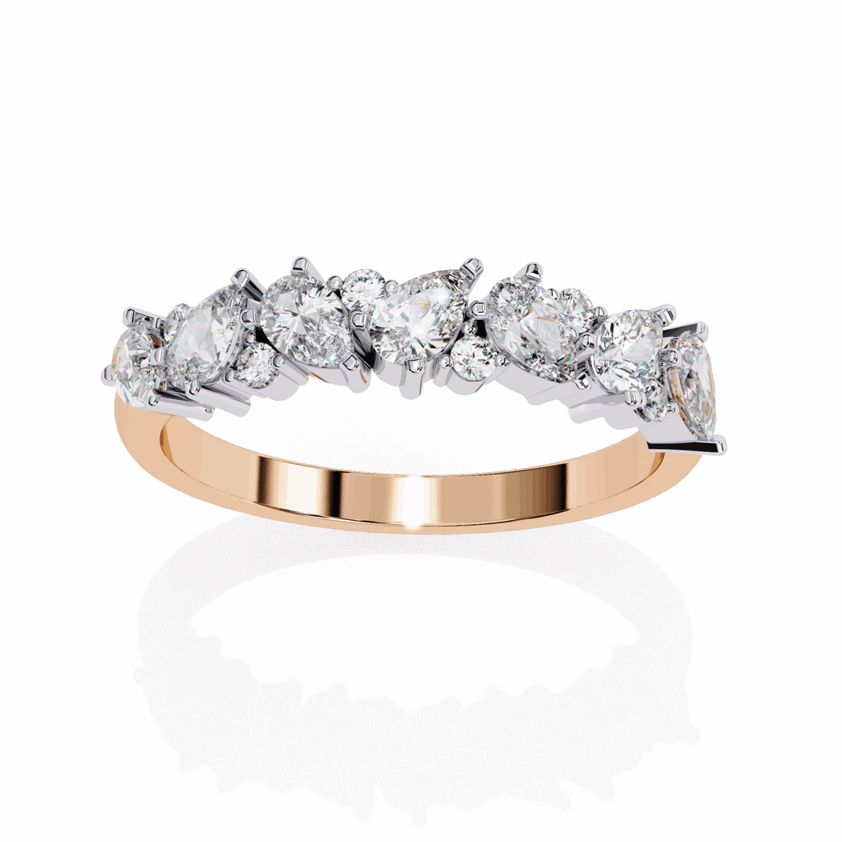 0.75 Carat Pear and Round Royale Band in Moissanite | House of Estara