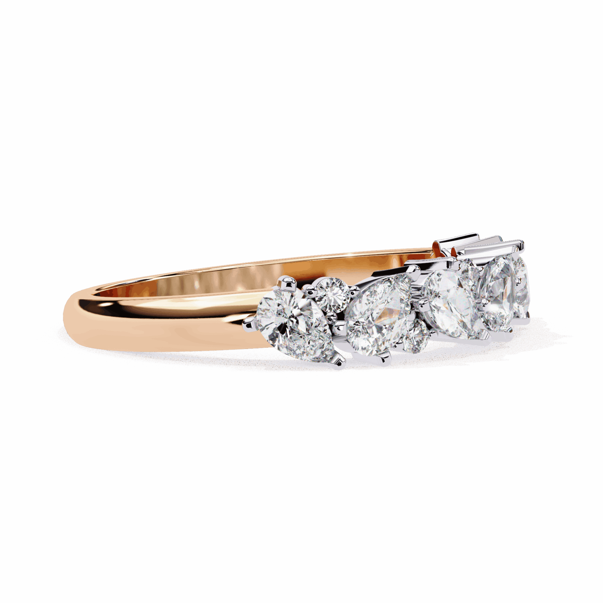 0.75 Carat Pear and Round Royale Band in Moissanite | House of Estara