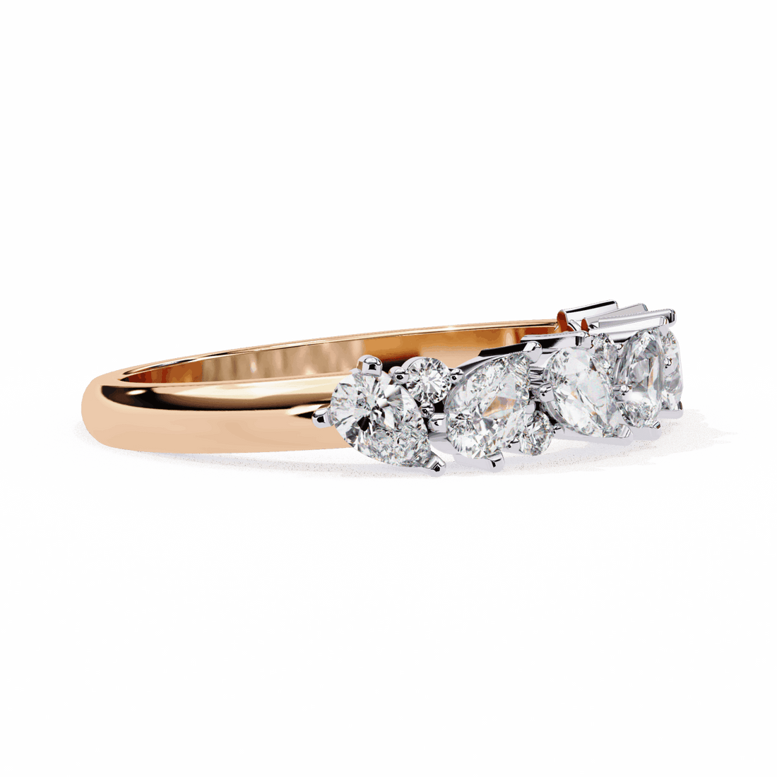 0.75 Carat Pear and Round Royale Band in Moissanite | House of Estara