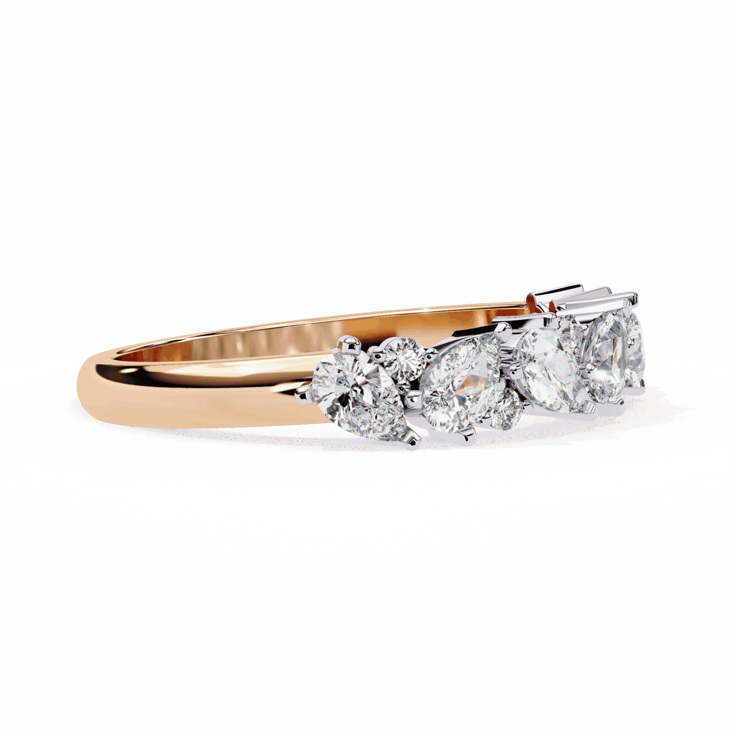0.75 Carat Pear and Round Royale Band in Moissanite | House of Estara