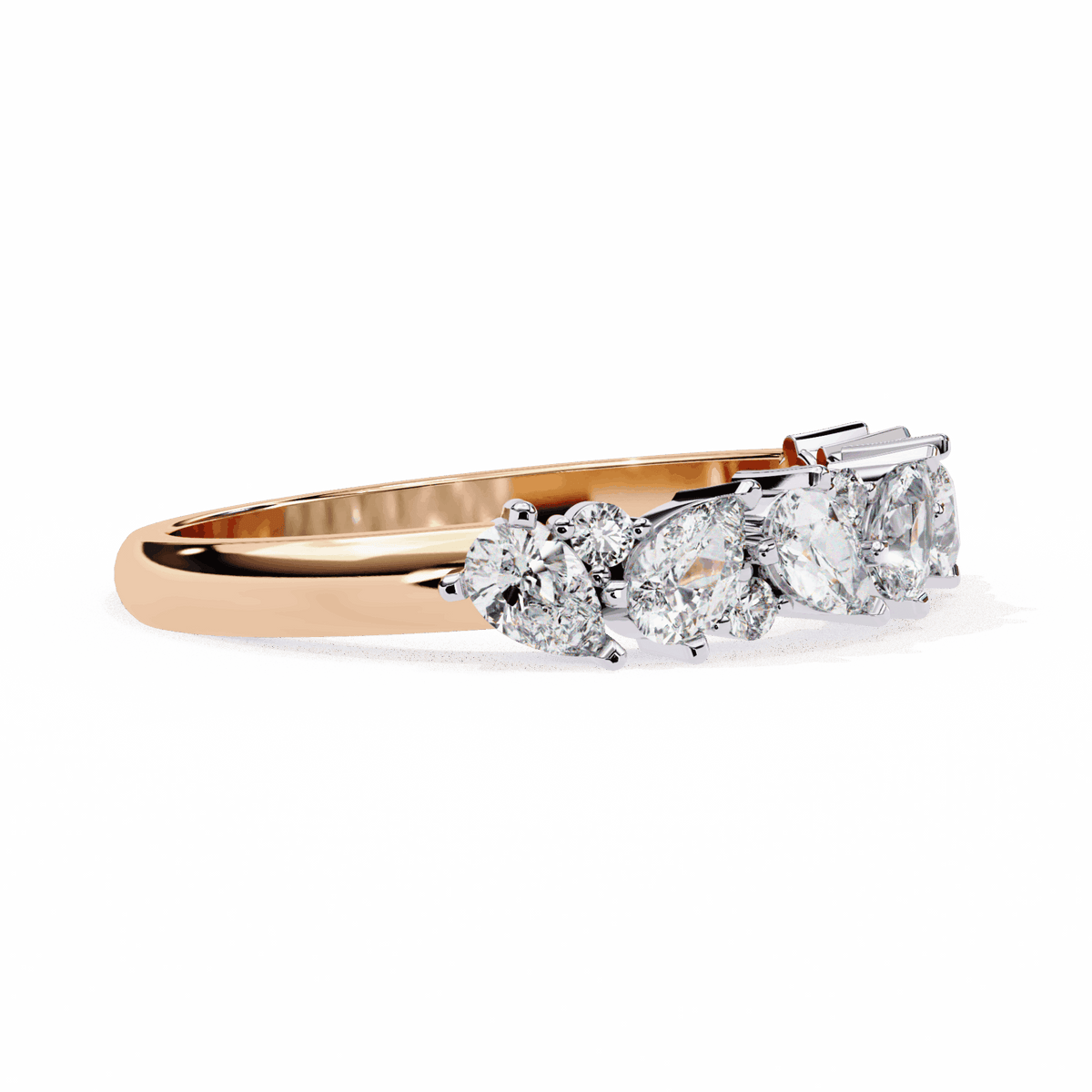 0.75 Carat Pear and Round Royale Band in Moissanite | House of Estara
