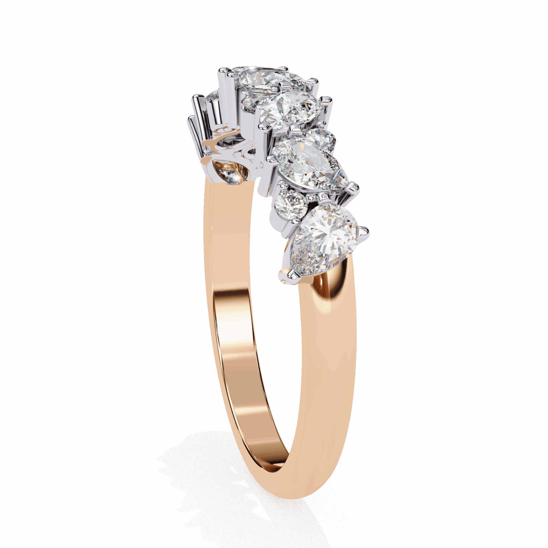 0.75 Carat Pear and Round Royale Band in Moissanite | House of Estara