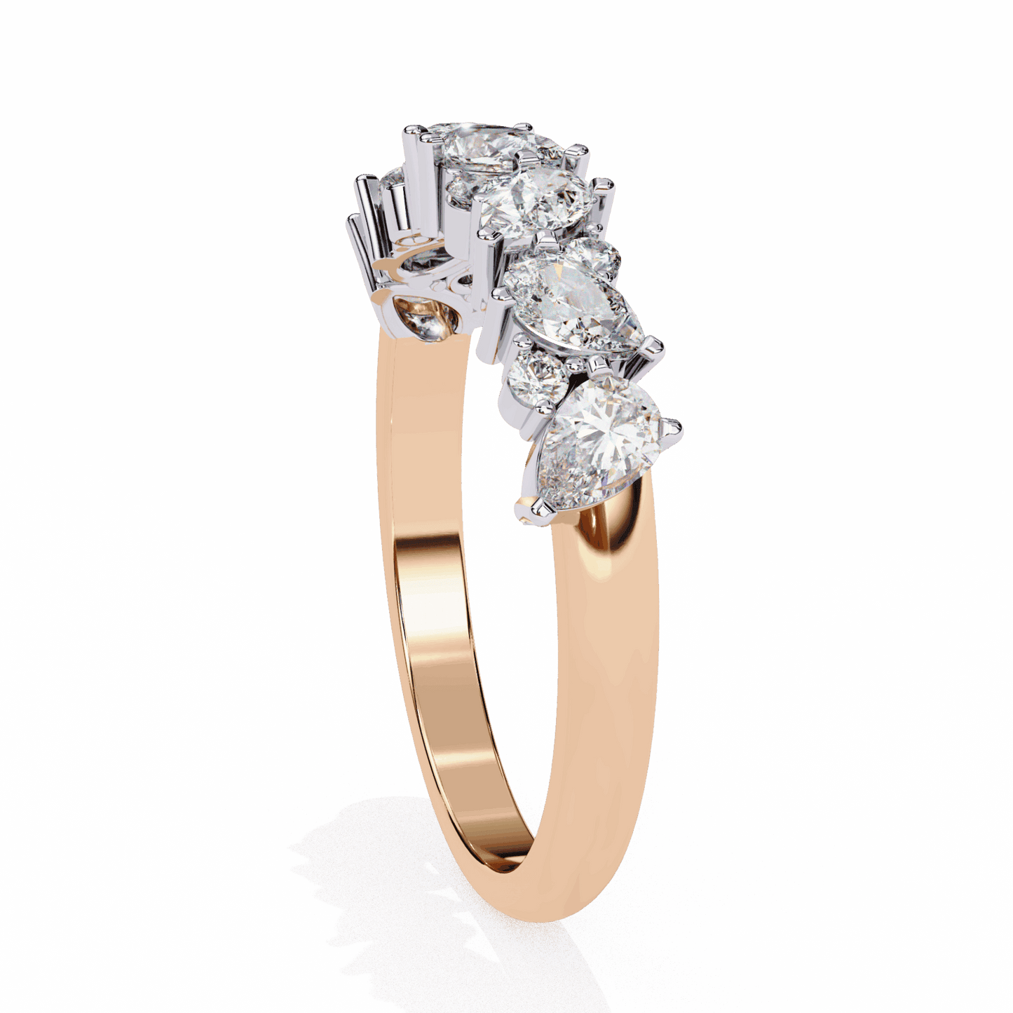 0.75 Carat Pear and Round Royale Band in Moissanite | House of Estara