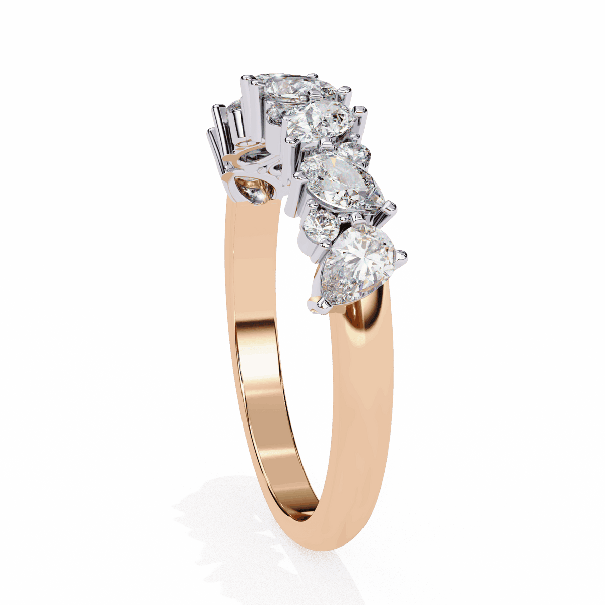 0.75 Carat Pear and Round Royale Band in Moissanite | House of Estara