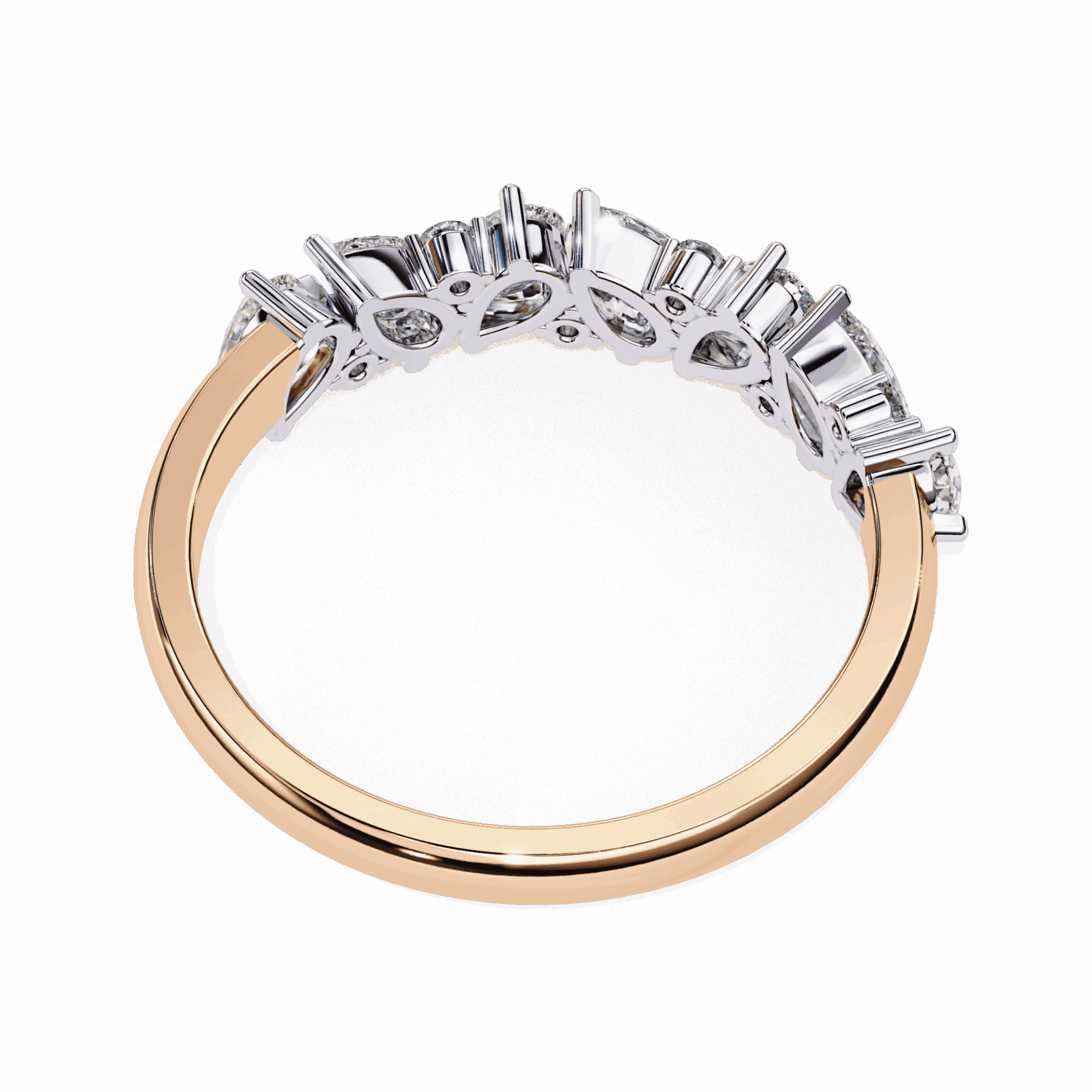 0.75 Carat Pear and Round Royale Band in Moissanite | House of Estara