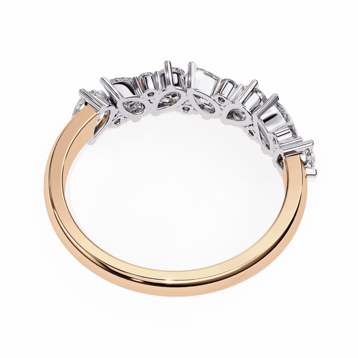 0.75 Carat Pear and Round Royale Band in Moissanite | House of Estara