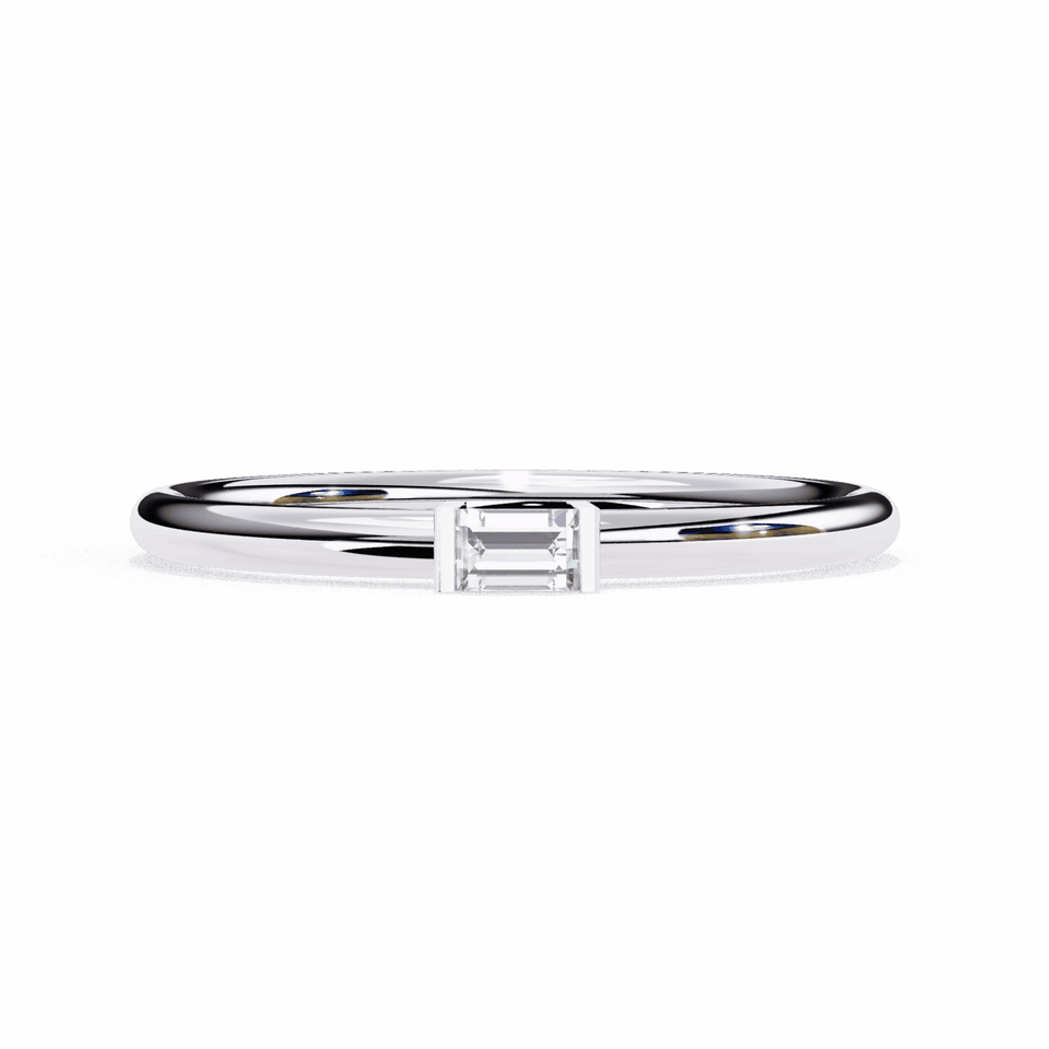 2 mm Baguette Cut East-West Stacking Band