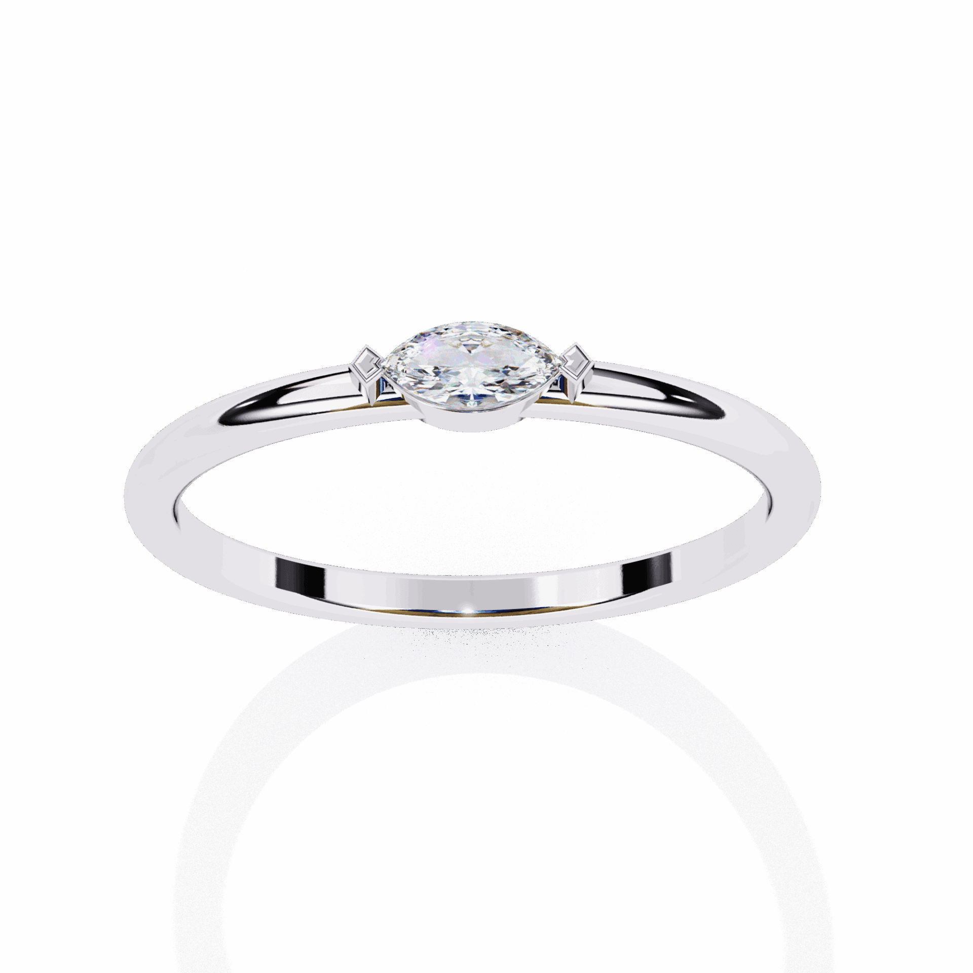 0.1 Carat Marquise Classic Wedding Ring in Moissanite | House of Estara