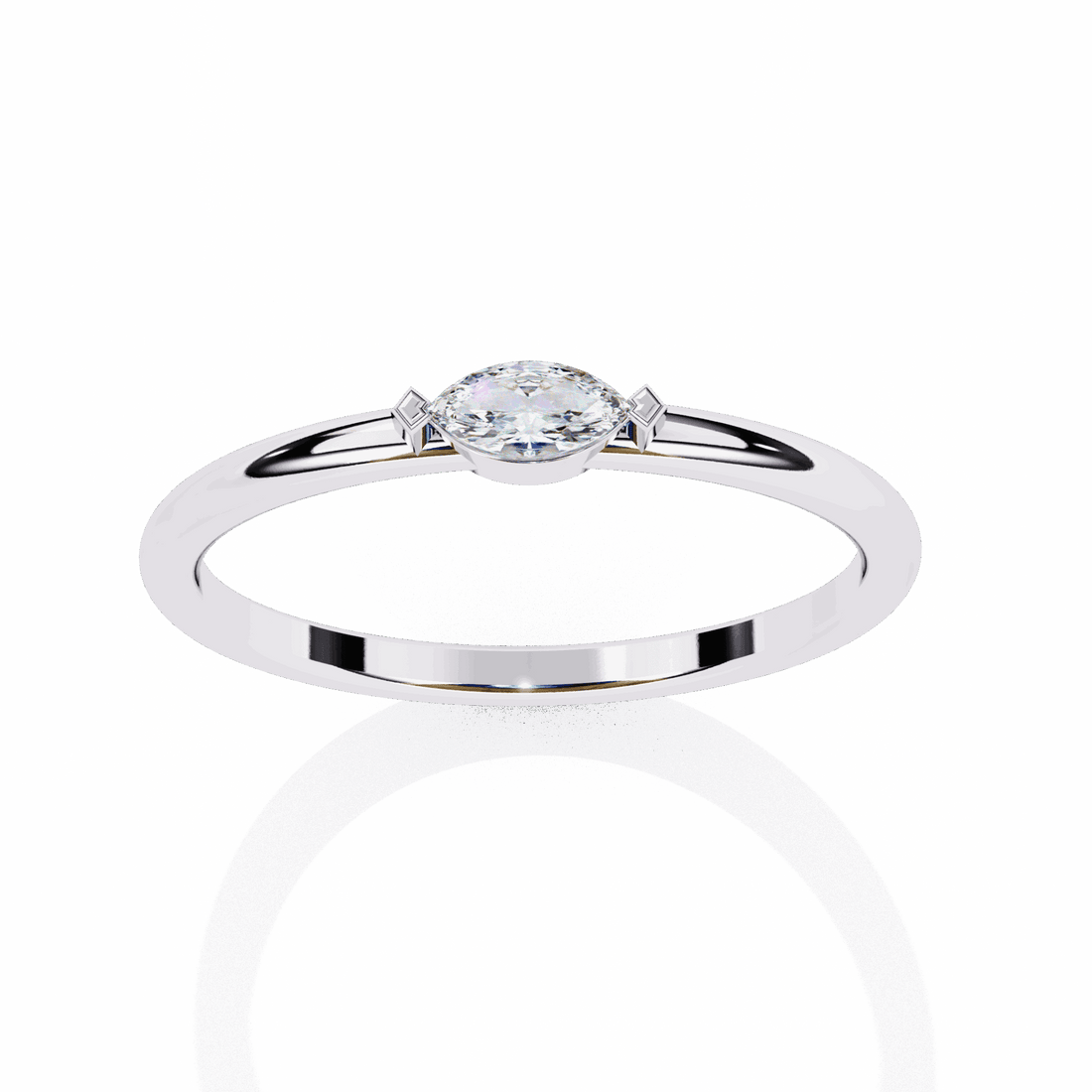 0.1 Carat Marquise Classic Wedding Ring in Moissanite | House of Estara