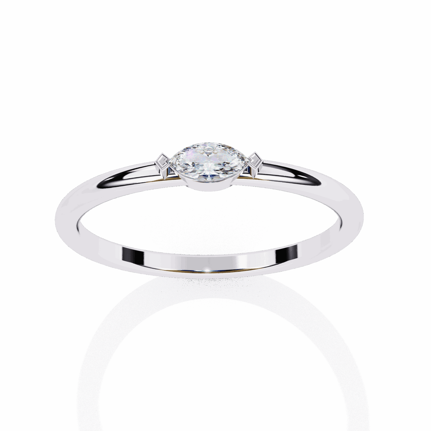 0.1 Carat Marquise Classic Wedding Ring in Moissanite | House of Estara