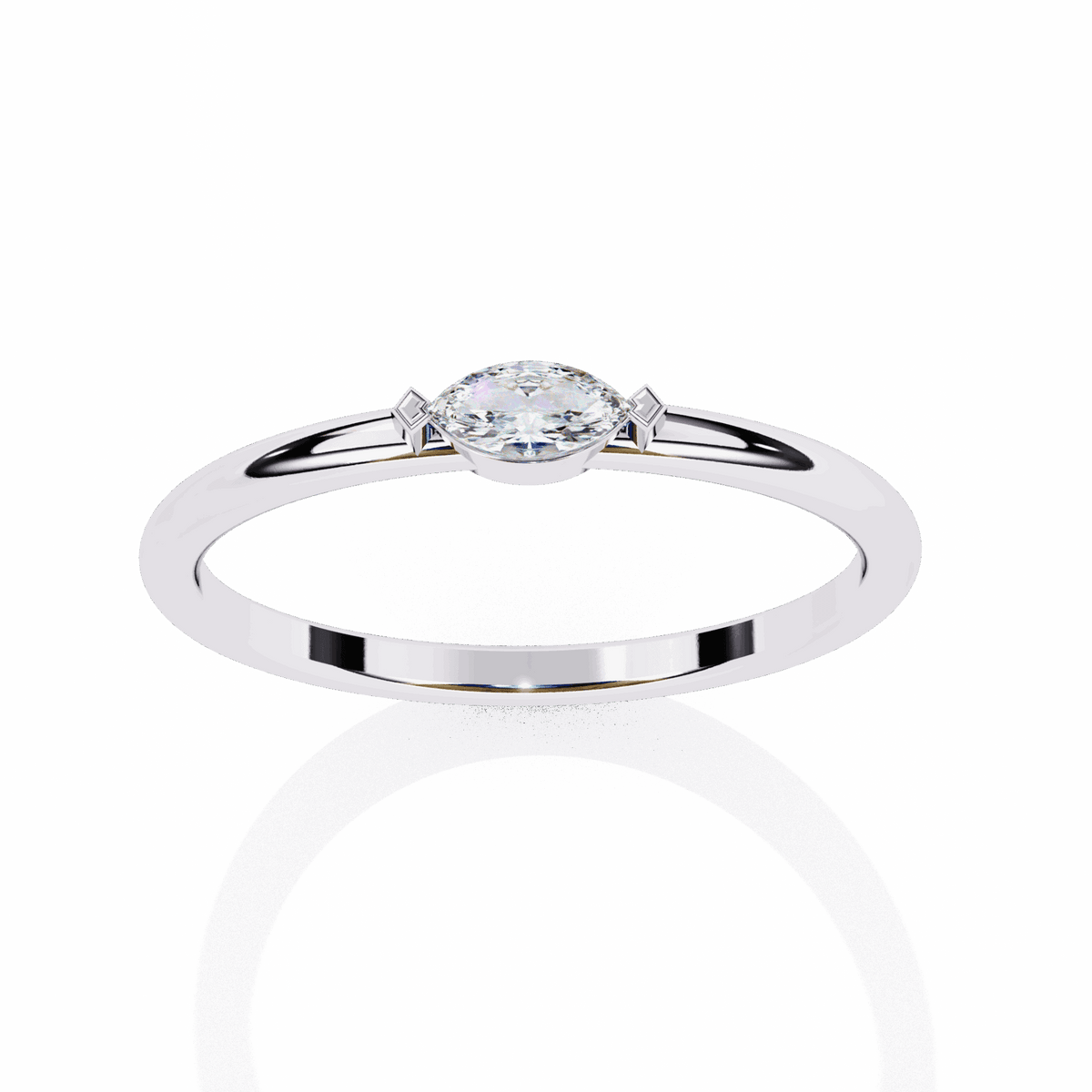 0.1 Carat Marquise Classic Wedding Ring in Moissanite | House of Estara