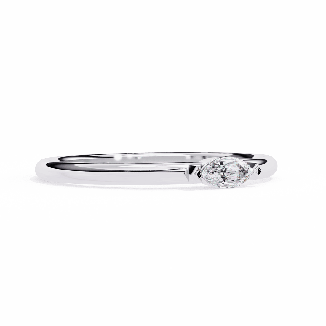 0.1 Carat Marquise Classic Wedding Ring in Moissanite | House of Estara