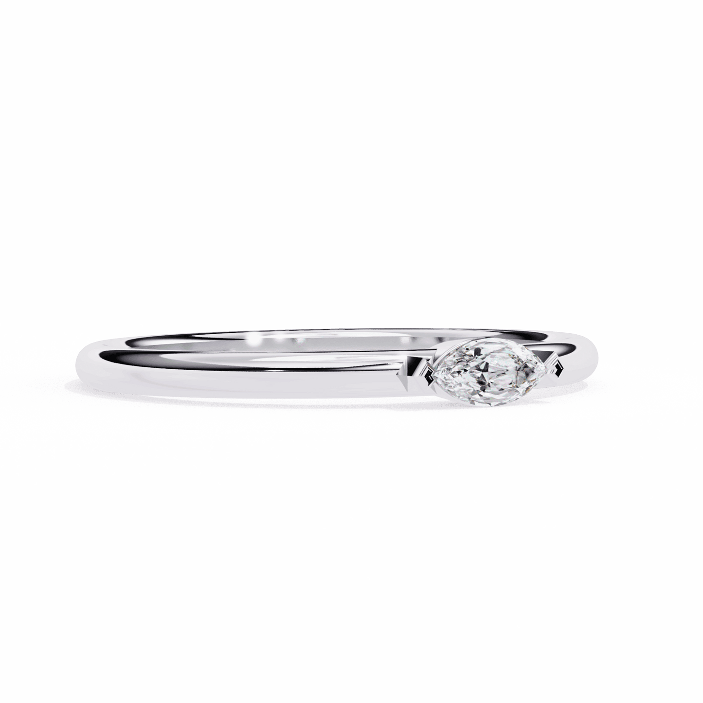 0.1 Carat Marquise Classic Wedding Ring in Moissanite | House of Estara