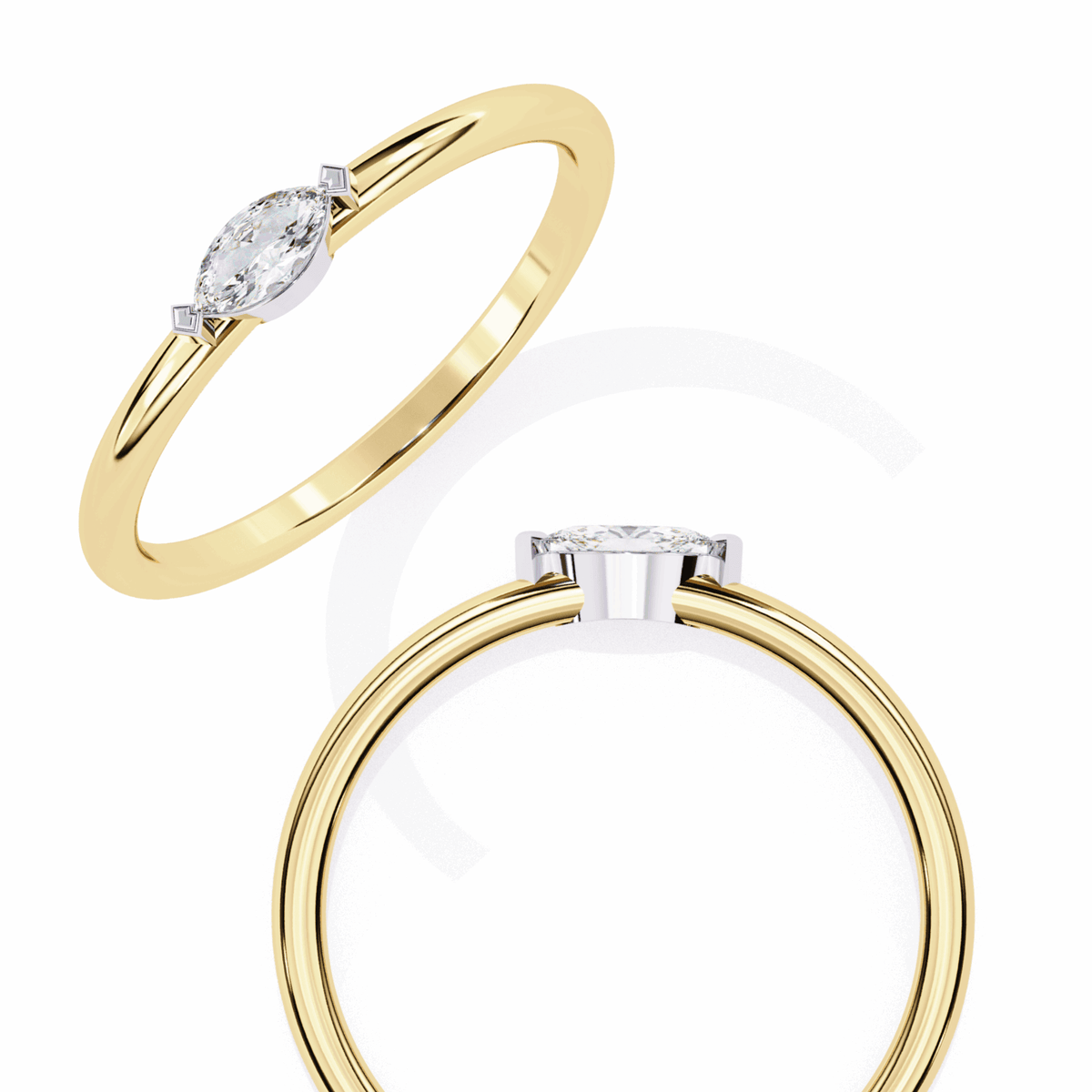 0.1 Carat Marquise Classic Wedding Ring in Moissanite | House of Estara