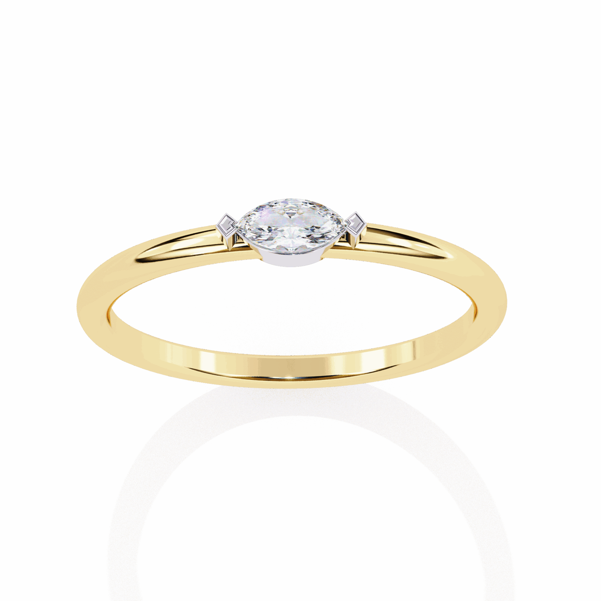 0.1 Carat Marquise Classic Wedding Ring in Moissanite | House of Estara