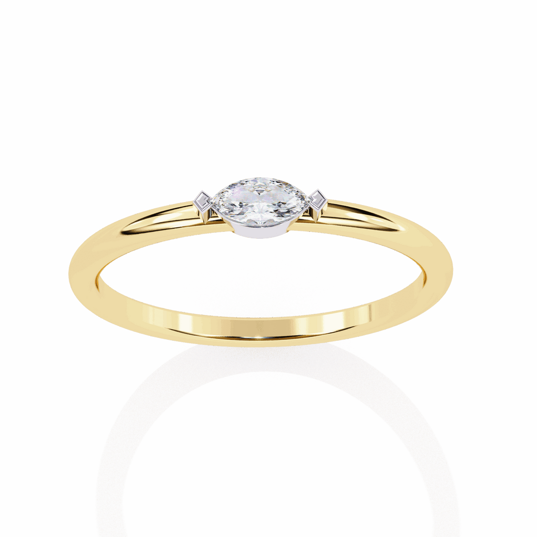 0.1 Carat Marquise Classic Wedding Ring in Moissanite | House of Estara