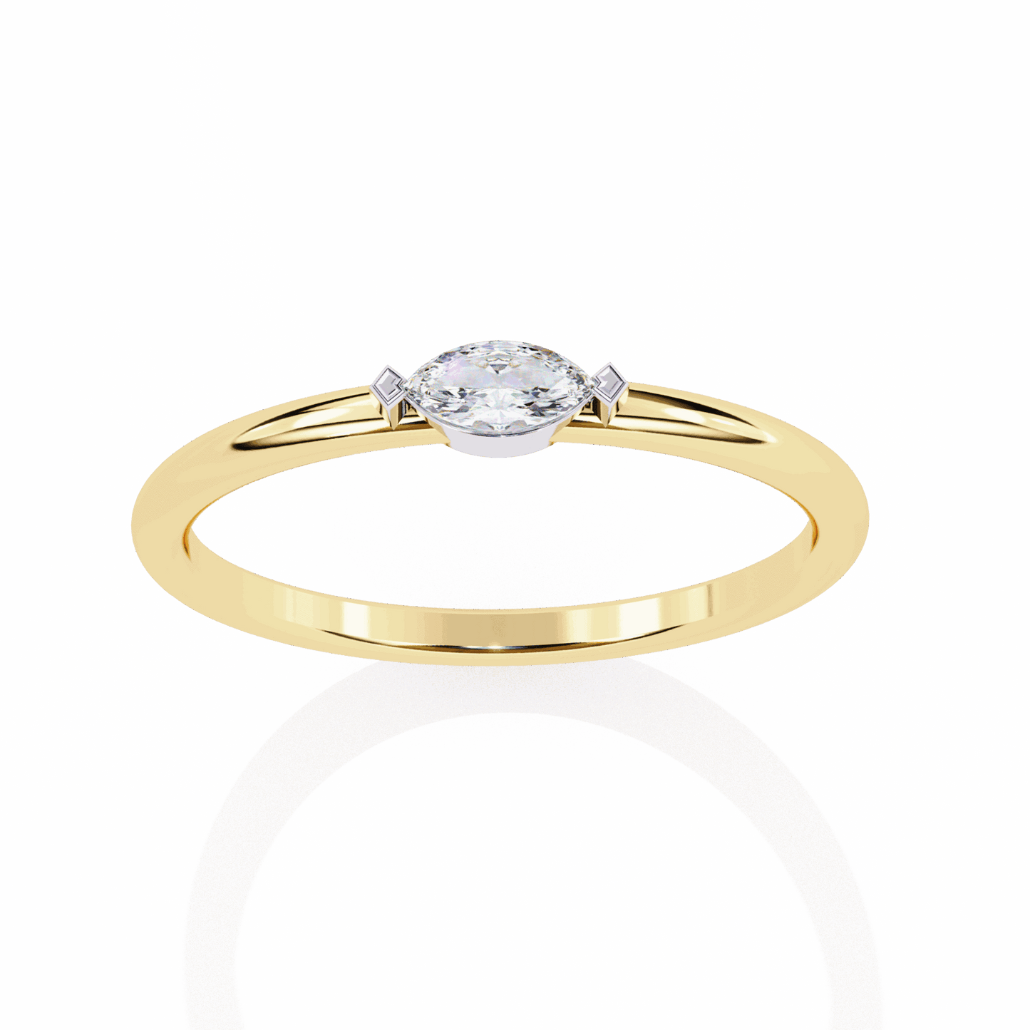 0.1 Carat Marquise Classic Wedding Ring in Moissanite | House of Estara
