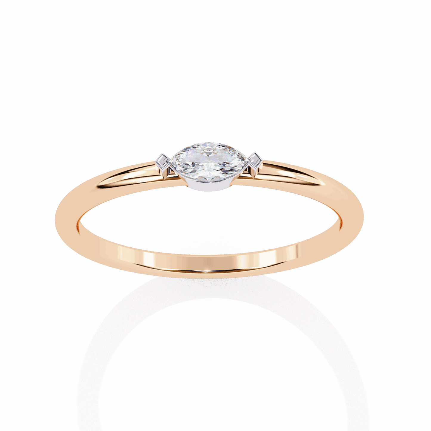 0.1 Carat Marquise Classic Wedding Ring in Moissanite | House of Estara