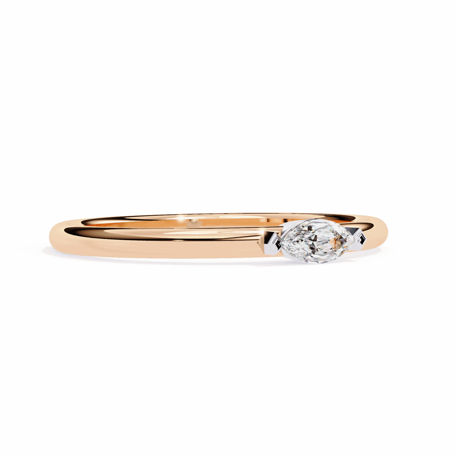 0.1 Carat Marquise Classic Wedding Ring in Moissanite | House of Estara
