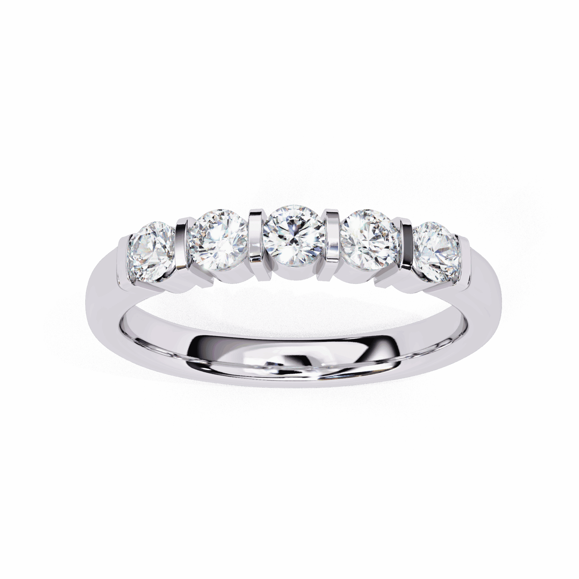 0.5 Carat Round Eternity Engagement Ring in Moissanite | House of Estara