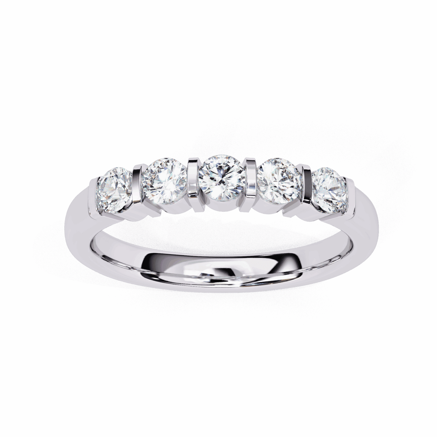 0.5 Carat Round Eternity Engagement Ring in Moissanite | House of Estara