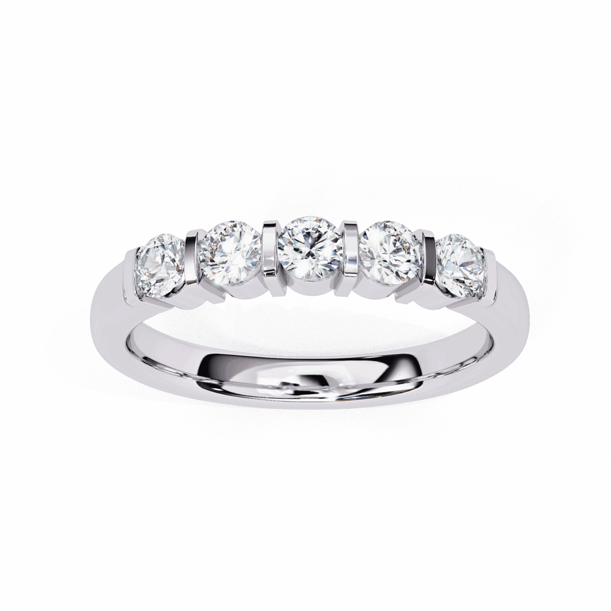 0.5 Carat Round Eternity Engagement Ring in Moissanite | House of Estara