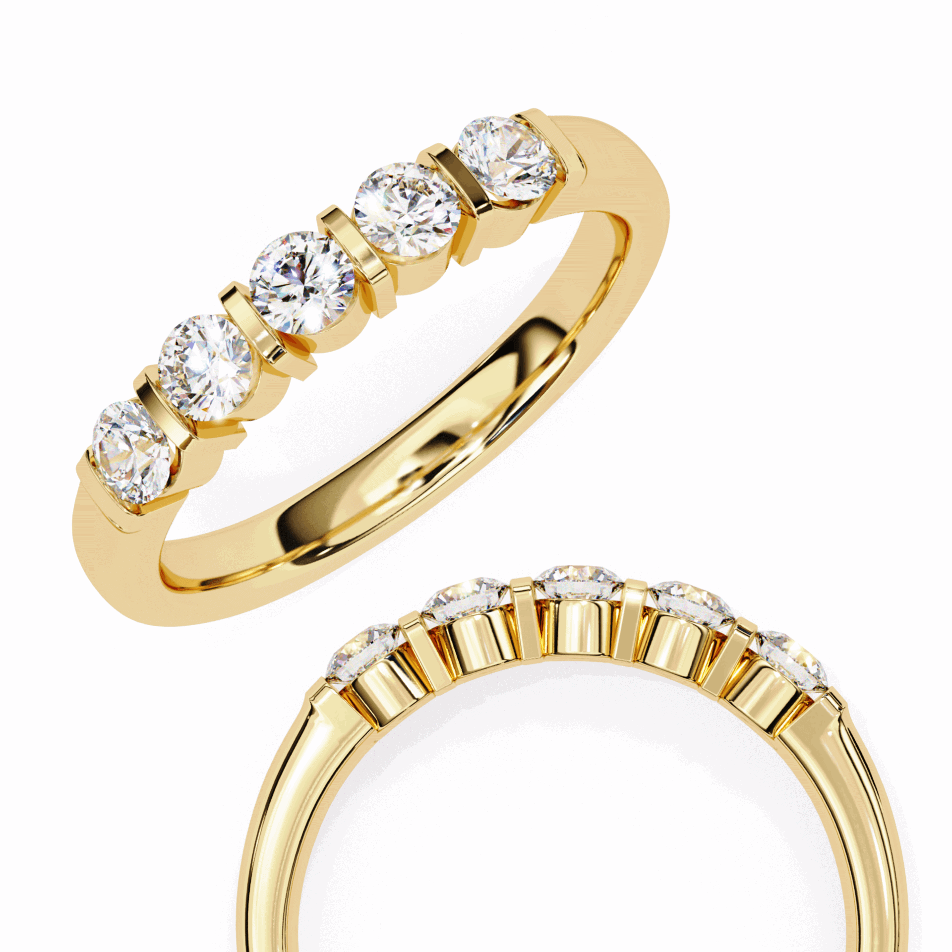 0.5 Carat Round Eternity Engagement Ring in Moissanite | House of Estara