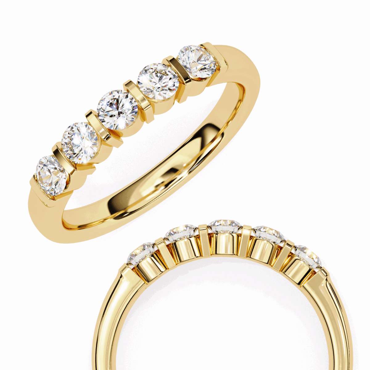 0.5 Carat Round Eternity Engagement Ring in Moissanite | House of Estara