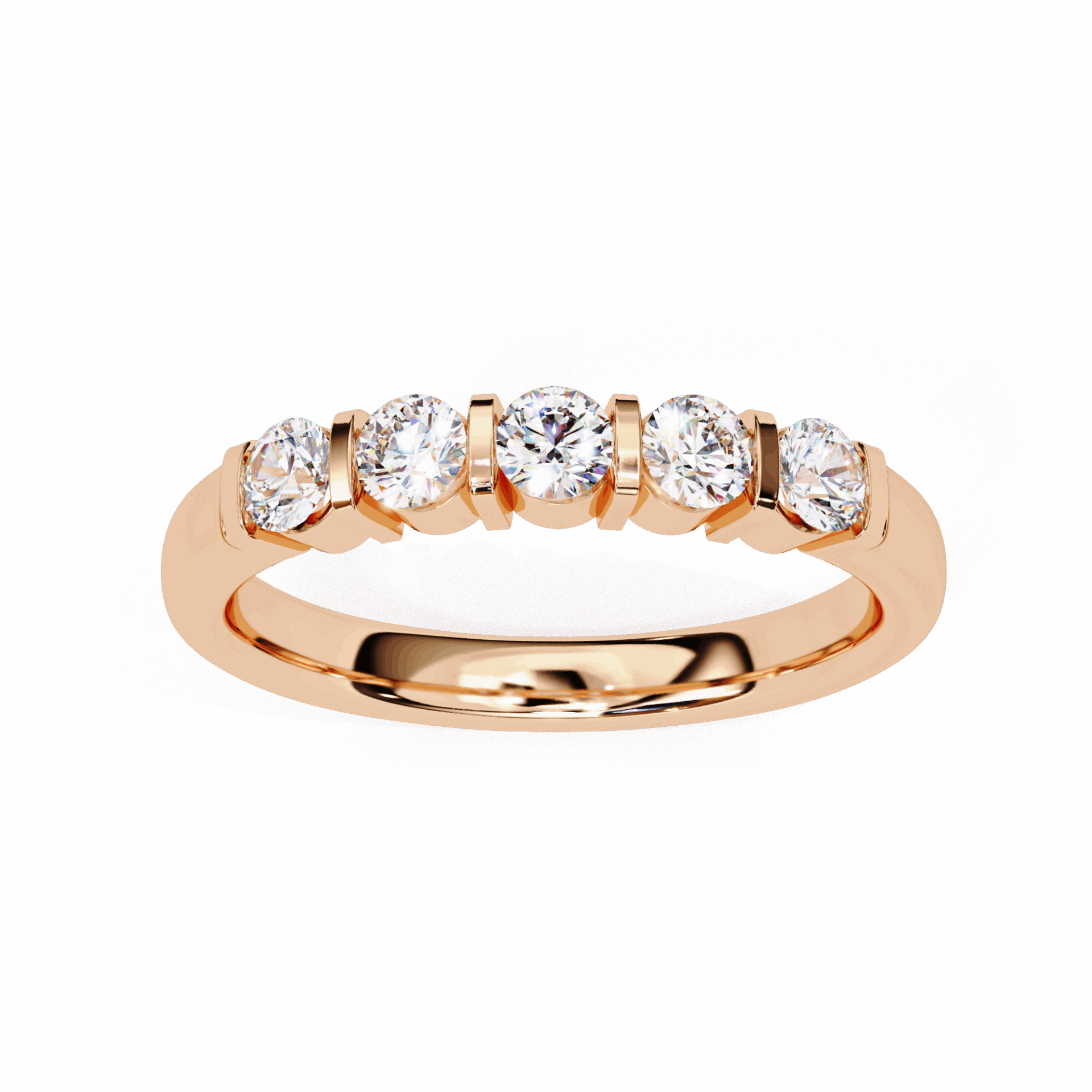 0.5 Carat Round Eternity Engagement Ring in Moissanite | House of Estara