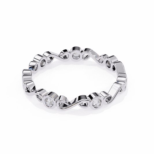 0.25 Carat Round Minimal Band in Moissanite | House of Estara