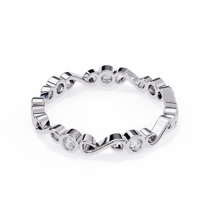 0.25 Carat Round Minimal Band in Moissanite | House of Estara