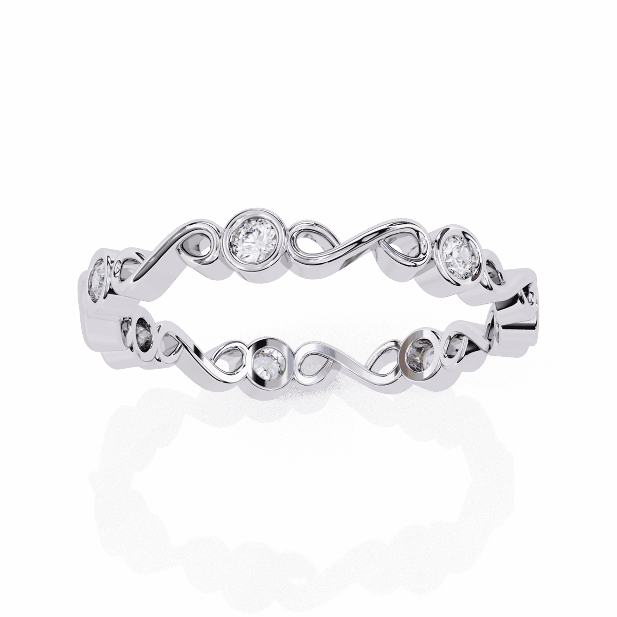 0.25 Carat Round Minimal Band in Moissanite | House of Estara